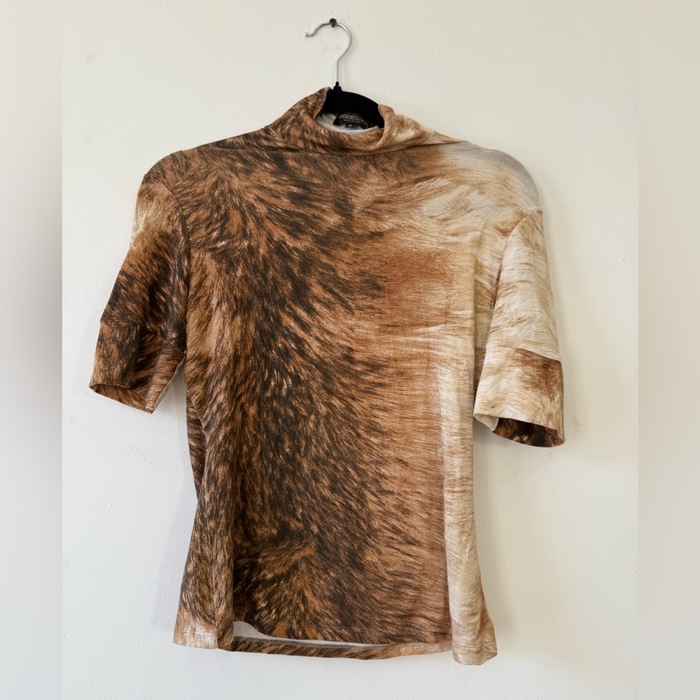 Roberto Cavalli Brown mix silk top S